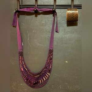 🎄🎁💎 Handmade Magenta Necklace and Hammered Copper Cuff Bracelet‼️